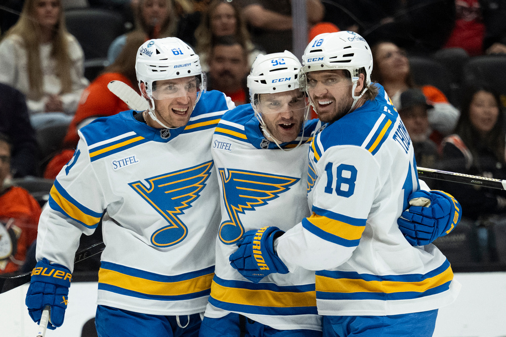 Joel Hofer makes 22 saves for 5th shutout of the season, Blues beat Ducks 4-0
